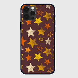Чехол для iPhone 12 Pro Звездное коричневое небо, цвет: 3D-черный