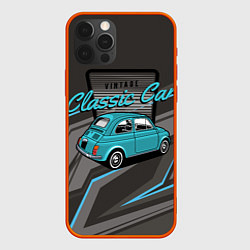 Чехол для iPhone 12 Pro Classic blue retro car, цвет: 3D-красный