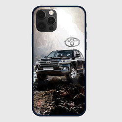 Чехол iPhone 12 Pro Toyota Land Cruiser 200 в пещере со скальными рису