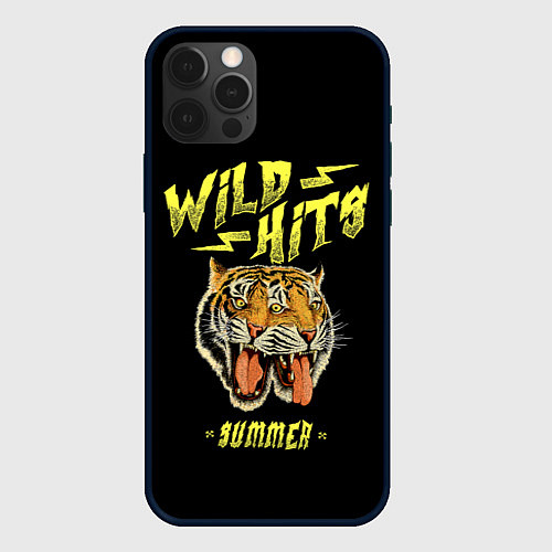 Чехол iPhone 12 Pro Горячие хиты лета и тигры / 3D-Черный – фото 1
