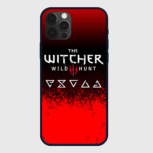 Чехол iPhone 12 Pro Witcher blood / 3D-Черный – фото 1