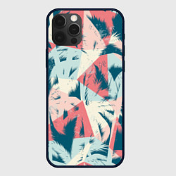 Чехол для iPhone 12 Pro Пальмы Паттерн, цвет: 3D-черный