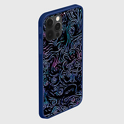 Чехол для iPhone 12 Pro Strange patterns, цвет: 3D-тёмно-синий — фото 2