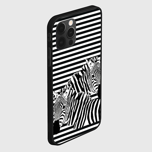 Чехол iPhone 12 Pro Матросы на зебрах / 3D-Черный – фото 2
