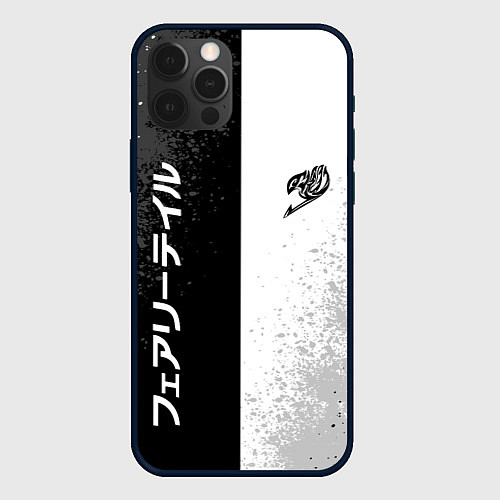 Чехол iPhone 12 Pro FAIRY TAIL BLACK AND WHITE LOGO / 3D-Черный – фото 1