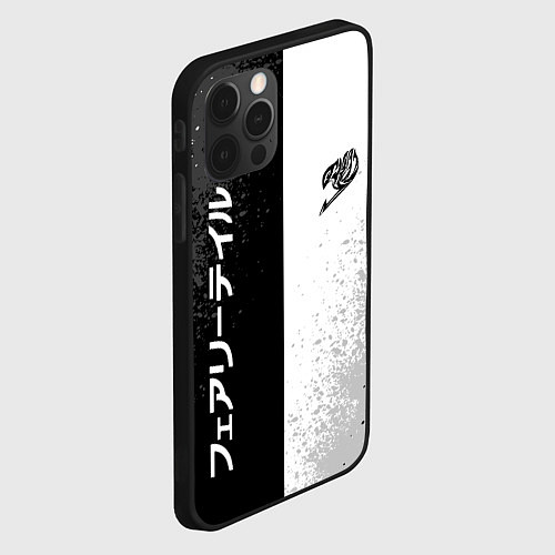 Чехол iPhone 12 Pro FAIRY TAIL BLACK AND WHITE LOGO / 3D-Черный – фото 2