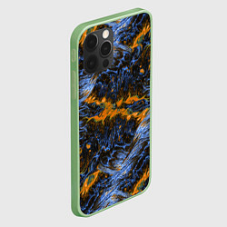 Чехол для iPhone 12 Pro Оранжево-Синяя Вулканическая Лава, цвет: 3D-салатовый — фото 2