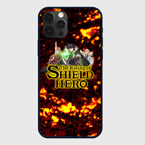 Чехол iPhone 12 Pro The Rising of the Shield Hero персонажи на фоне че / 3D-Черный – фото 1