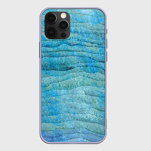 Чехол iPhone 12 Pro Abstract pattern Waves Абстрактный паттерн Волны / 3D-Светло-сиреневый – фото 1