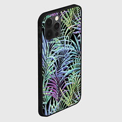 Чехол для iPhone 12 Pro Разноцветные Листья Пальм В Ночных Джунглях, цвет: 3D-черный — фото 2