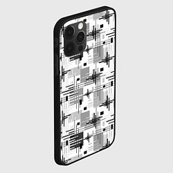 Чехол для iPhone 12 Pro Черно белый ретро геометрический узор, цвет: 3D-черный — фото 2