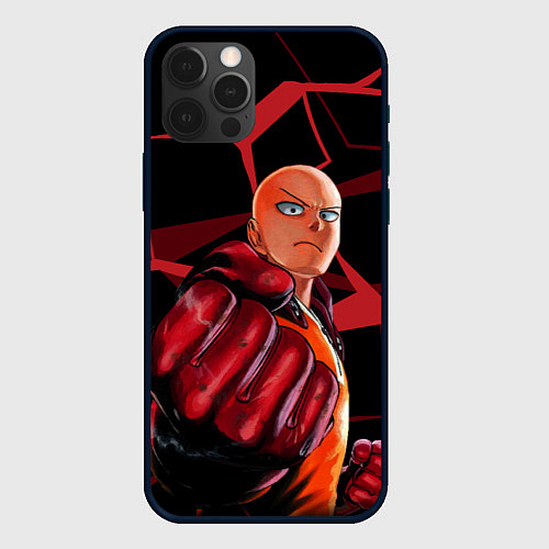 Чехол iPhone 12 Pro Ванпанчмен- человек одного удара / 3D-Черный – фото 1
