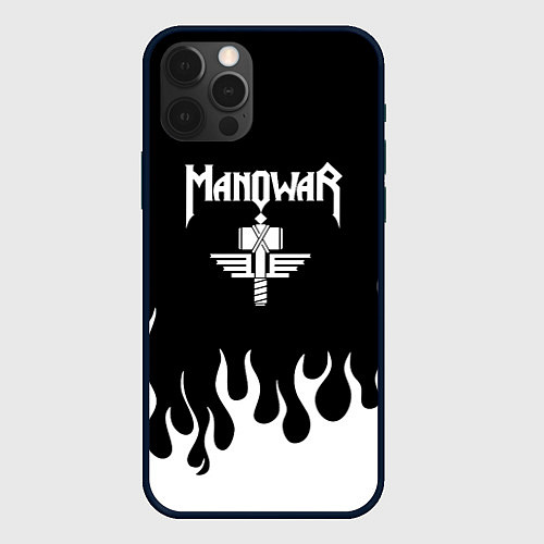 Чехол iPhone 12 Pro MANOWAR арт огонь / 3D-Черный – фото 1