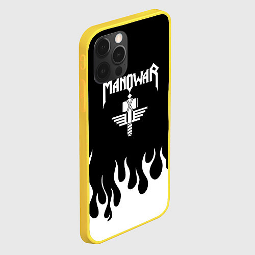 Чехол iPhone 12 Pro MANOWAR арт огонь / 3D-Желтый – фото 2