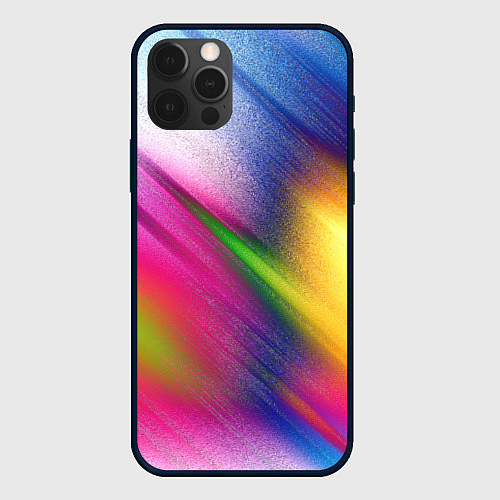 Чехол iPhone 12 Pro Абстрактный разноцветный текстурированный фон / 3D-Черный – фото 1