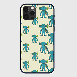 Чехол для iPhone 12 Pro Милые зеленые человечки, цвет: 3D-черный