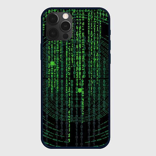 Чехол iPhone 12 Pro Бинарная матрица / 3D-Черный – фото 1