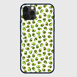 Чехол iPhone 12 Pro Смешное авокадо на белом фоне