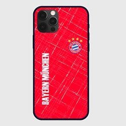 Чехол iPhone 12 Pro Bayern munchen Абстрактно выцарапанный фон