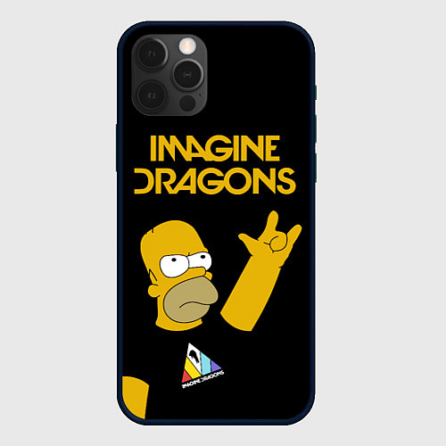 Чехол iPhone 12 Pro Imagine Dragons Гомер Симпсон Рокер / 3D-Черный – фото 1