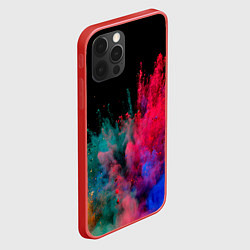 Чехол для iPhone 12 Pro Брызги сухих красок, цвет: 3D-красный — фото 2