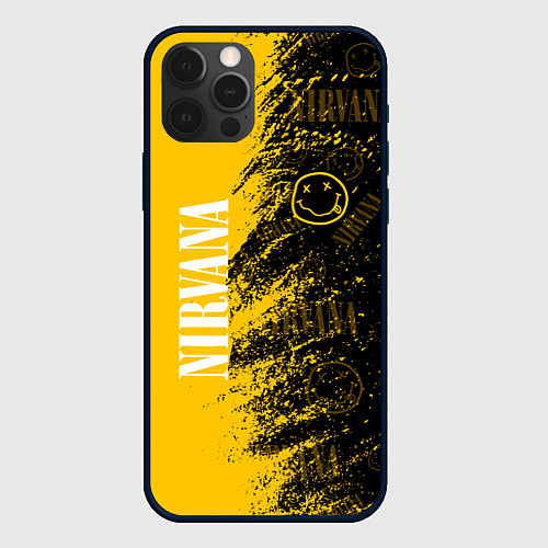 Чехол iPhone 12 Pro Nirvana Паттерн / 3D-Черный – фото 1
