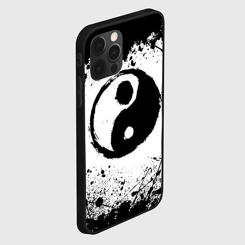 Чехол iPhone 12 Pro Инь Янь Гранж / 3D-Черный – фото 2