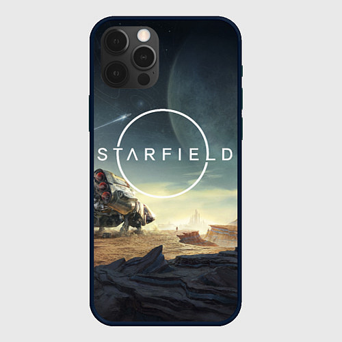 Чехол iPhone 12 Pro На поверхности Starfield / 3D-Черный – фото 1