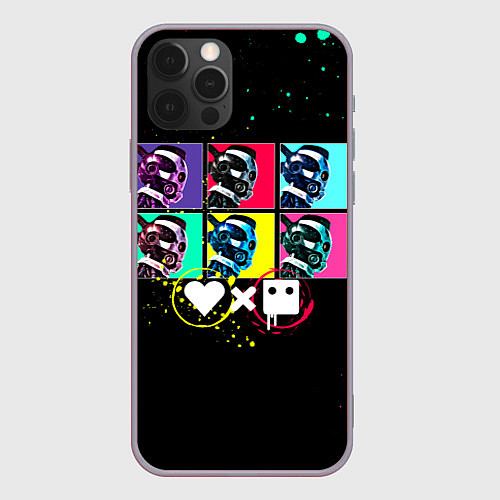 Чехол iPhone 12 Pro Pop robots art / 3D-Серый – фото 1