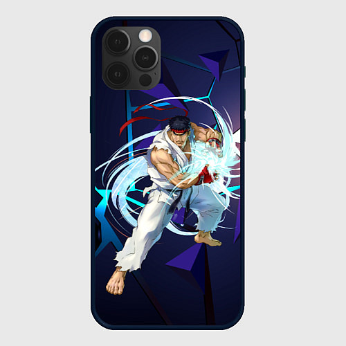 Чехол iPhone 12 Pro Рю-Street Fighter / 3D-Черный – фото 1