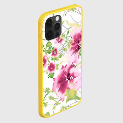 Чехол для iPhone 12 Pro Полевые цветы Акварель Лето, цвет: 3D-желтый — фото 2