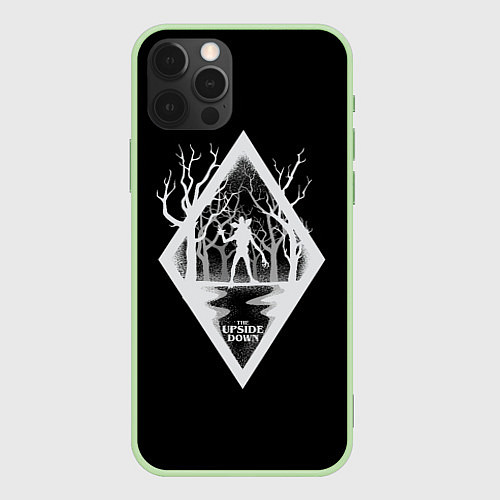 Чехол iPhone 12 Pro Welcome to the Upside Down Stranger Things / 3D-Салатовый – фото 1