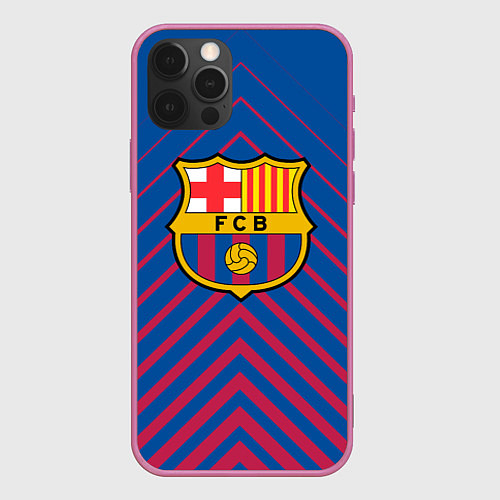 Чехол iPhone 12 Pro Barcelona Абстракция / 3D-Малиновый – фото 1