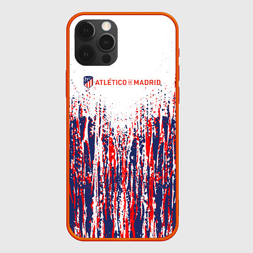 Чехол iPhone 12 Pro АТЛЕТИКО МАДРИД ATLETICO MADRID краска / 3D-Красный – фото 1