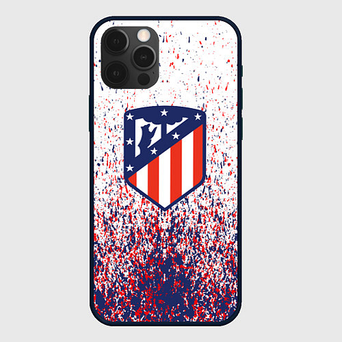 Чехол iPhone 12 Pro Atletico madrid logo брызги красок / 3D-Черный – фото 1