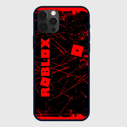 Чехол iPhone 12 Pro ROBLOX красный логотип / 3D-Черный – фото 1