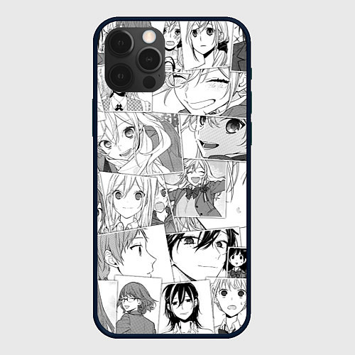 Чехол iPhone 12 Pro Horimiya pattern / 3D-Черный – фото 1