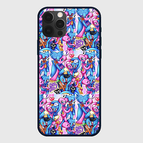 Чехол iPhone 12 Pro POPPY PLAYTIME HAGGY WAGGY AND KISSY MISSY LOVE / 3D-Черный – фото 1