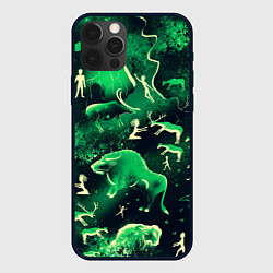 Чехол для iPhone 12 Pro Альтернативная Альтамира зеленая, цвет: 3D-черный