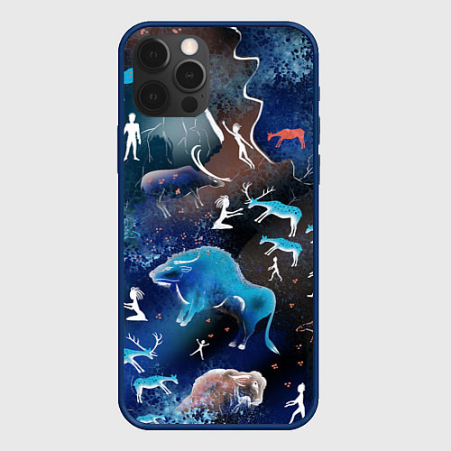 Чехол iPhone 12 Pro Альтернативная Альтамира синяя / 3D-Тёмно-синий – фото 1