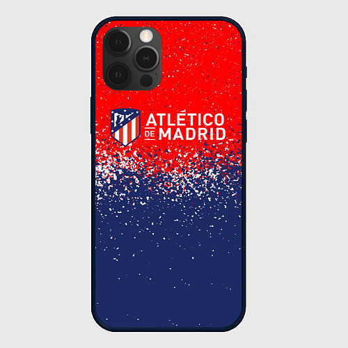 Чехол iPhone 12 Pro Atletico madrid атлетико мадрид брызги красок / 3D-Черный – фото 1