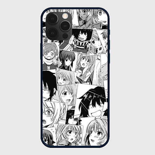 Чехол iPhone 12 Pro Log Horizon pattern / 3D-Черный – фото 1