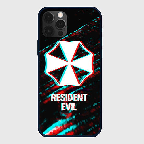 Чехол iPhone 12 Pro Resident Evil в стиле Glitch Баги Графики на темно / 3D-Черный – фото 1