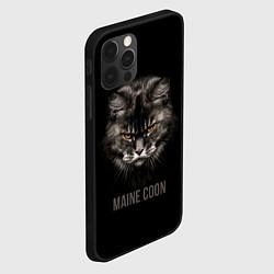 Чехол для iPhone 12 Pro Maine coon - кот, цвет: 3D-черный — фото 2