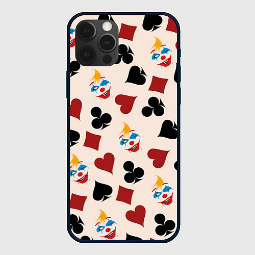 Чехол iPhone 12 Pro Джокер карты масть cards joker clown / 3D-Черный – фото 1