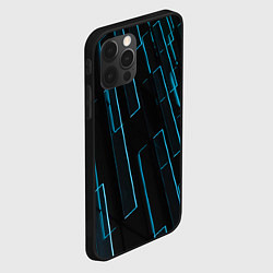 Чехол для iPhone 12 Pro Неоновые стёкла - Голубой, цвет: 3D-черный — фото 2