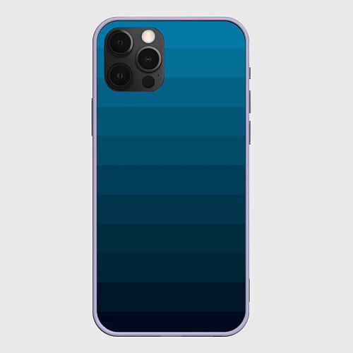 Чехол iPhone 12 Pro Blue stripes gradient / 3D-Светло-сиреневый – фото 1