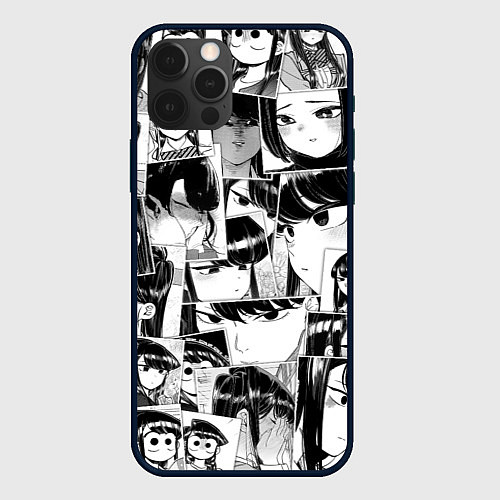 Чехол iPhone 12 Pro Komi san pattern / 3D-Черный – фото 1