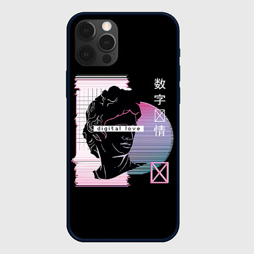 Чехол iPhone 12 Pro Digital Love / 3D-Черный – фото 1