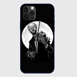 Чехол iPhone 12 Pro Скелет скрипач под полной луной